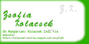 zsofia kolacsek business card